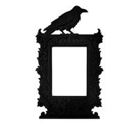 Genérico Ornate Victorian Gothic Frame - Spooky Decor for Haunted House | Intricate Baroque Carving with Matte Black Finish & Glass Display Panel for Home, Apartment, Bedroom and Dormitory Styling