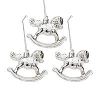 Genérico Ornement De Noël De Cheval À Bascule - 3 Pièces Ornements D'animaux De Noël, Petit Ornement De Cheval À Bascule Avec Lanière Pour La Décoration De Porte, Décoration De Maison