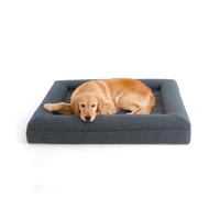 Genérico Orthopedic Dog Bed, Cama ortopédica de Lujo Grande, Lavable, Impermeable, de Espuma viscoelástica Tipo bouclé, for Perros, con Funda extraíble.,Memory Foam Dog Bed(Black,M)