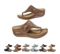 Genérico Orthopedic Sandal for Women, 2026, Arch Support Wedge Platform Sandal Dressy Non-Slip Flip Flops Beach Vacation Walking Summer Comfortable Sandals (Brown,38)