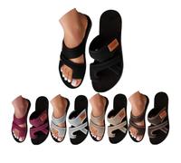 Genérico Orthopedic Sandals for Women 2026 Summer Beach Slip On Flip Flops Comfortable Mesh Flats Casual Toe Ring Slippers Arch Support (black,39)