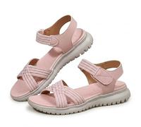 Genérico Orthopedic Sandals for Women 2026, Wide Width Sport Arch Support Ankle Strap Casual Strappy, Adjustable Breathable Dressy Woven Heels Thick Sole Secure Closure (Pink,37)