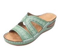 Genérico Orthopedic Sandals for Women, Arch Support Sandals Women's, Summer Dressy Comfortable Slip on Indoor Outdoor (green,35)