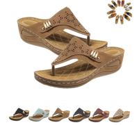 Genérico Orthopedic Sandals for Women, Breathable Mesh Hollow Casual Sports Sandals, Lightweight Comfort for Daily Wear (Brown,41)