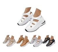 Genérico Orthopedic Sandals for Women Summer Hollow Out Closed Toe Sneaker Breathable Comfortable Platform Arch Support Platform Wedge Sandal Slip On Walking Business Slipper (white,37)
