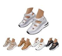 Genérico Orthopedic Sandals for Women Summer Hollow Out Closed Toe Sneaker Breathable Comfortable Platform Arch Support Platform Wedge Sandal Slip On Walking Business Slipper (silver,37)