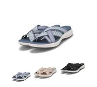 Genérico Orthopedic Slide Sandals for Women Arch Support Comfortable Walking Cushioned Wide Width Summer Beach Slippers 2026 Casual Slip On (blue,39)