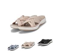 Genérico Orthopedic Slide Sandals for Women Arch Support Comfortable Walking Cushioned Wide Width Summer Beach Slippers 2026 Casual Slip On (beige,42)