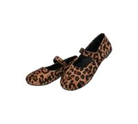 Genérico Orthopedic Suede Ballet Mary Jane Flats for Women, Comfortable Wide Toe Box Leopard Print Fall Slip on Maryjane Shoe (Leopard Print,41)