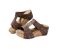 Genérico Orthopedic Wedge Sandals for Women 2025 New Platform Sandal Open Toe Espadrilles Dressy Casual Boho Summer Beach (Coffee, 36)