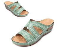 Genérico Orthopedic Wedge Sandals for Women 2025 omfortable Open Toe Wedge Beach Sandals Arch Support Wedge Non Slip Flip Flops (1PCS/B,41)