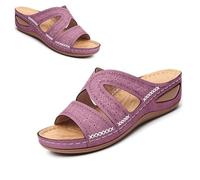 Genérico Orthopedic Wedge Sandals for Women 2025 omfortable Open Toe Wedge Beach Sandals Arch Support Wedge Non Slip Flip Flops (1PCS/A,42)