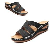 Genérico Orthopedic Wedge Sandals for Women 2025 omfortable Open Toe Wedge Beach Sandals Arch Support Wedge Non Slip Flip Flops (1PCS/E,41)
