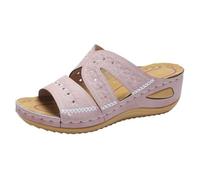 Genérico Orthopedic Wedge Sandals for Women 2026 Women Dressy Summer Comfortable Sandals with Arch Support Walking Sandal Casual Open Toe Wide Width Platform shoes (pink,39)