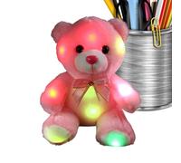 Generico Oso de peluche - 20 cm luminoso rosa | Oso de peluche iluminado - para niños, niñas, familia, compañía, casa, camping y