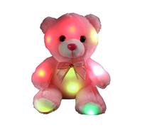 Generico Oso de peluche de peluche | Decoración nocturna LED para habitación, muñeca de oso suave para dormir, regalo para niños, regalo de viaje, juego de cama, cumpleaños, Navidad, familia