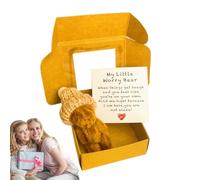 Generico Oso de peluche | Oso de peluche en caja con tarjeta inspiracional,Compañero suave reconfortante decoración del hogar con tarjeta inspiracional para mesita de noche escritorio coche