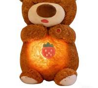 Genérico oso de peluche transpirable - para aliviar la ansiedad sensorial, luces musicales relajantes, animal suave, compañero lindo para la hora de acostarse | Peluche relajante Contra
