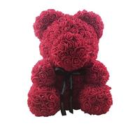 Genérico oso de rosas eternas con corona y ramo, flores artificiales de peluche ramo de rosas, regalo de cumpleaños, mujer, San Valentín para mujeres, novia/niña