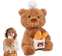 Genérico oso en marrón de 25,4 Cm, toque de chef pastelero, juguete de celebración | Almohada de oso de flor linda para niñas adultas, regalo de cumpleaños, celebración
