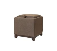 Genérico Otomana De Almacenamiento Cuadrada Tapizada, Rectangular Pequeña con Patas, Taburete Tocador, Asiento Acolchado Cuero, For Dormitorio(Color9)