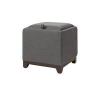 Genérico Otomana De Almacenamiento Cuadrada Tapizada, Rectangular Pequeña con Patas, Taburete Tocador, Asiento Acolchado Cuero, For Dormitorio(Color12)