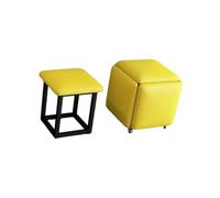 Genérico Otomano anidado Que Ahorra Espacio,Juego de taburetes de Entrada,Taburetes apilables con Ruedas,para Dormitorio, Sala de Estar, balcón, Aula(Color 1,30x30x35cm)