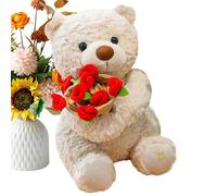 Generico Ours En Peluche -30/38 Cm Jouet Peluche | Douce Et Avec Bouquet De Roses, Jouet EnPeluche Mignon Pour Saint-Valentin, Anniversaire, Noël, Fêtes, Cadeau Pour Femmes, Hommes,