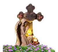 Genérico Outdoor Angel Statue Solar Light | Praying Angel Sculpture Outdaoor | Memorial Cemetery Decoarations for Grave Yard Patio Lawn Outside Backyards