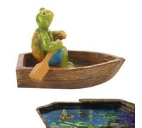 Genérico Outdoor Animal Figurines For Garden - Swimming Pool Statue Ornament, Aquarium Accessories, Frog Turtle Shape Floating Resin Figurine For Swimming Pool Fish Tank Courtyard Pond Backyard Patio