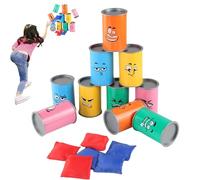 Genérico Outdoor Bean Bag Toss Game, Carnival Can Toss Activity for Parties and Events, Funny Interactive Toy for Home, Family, Beach, Camping, Backyard, Garden, Yard, and Team Building Entertainment