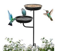Genérico Outdoor Bird Bath - Metal Standing Feeder Tray, 4 Prongs Base Stake Bird Bath Stand | Weatherproof Pedestal Basin For Garden Backyard Deck Pavilion Lawn Decor Home Decor Landscape Dad Mom