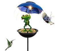 Genérico Outdoor Bird - Solar Frog Garden Light Stake, Cute Seed Tray | Hanging Bird Feeding Station, Weatherproof Durable Wildlife For Backyard Lawn Patio Balcony Garden Home out