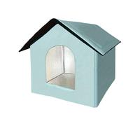 Genérico Outdoor Cat House - 17.72 Inch Folding Weatherproof Pet Shelter | Oxford Waterproof Versatile Condo - Sturdy 800g Tent for Cats and Small Pets, Perfect for Winter Garden Comfort