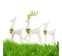 Genérico Outdoor Christmas Decorations Stakes | 3 Pieces Weatherproof LED Light,Outdoor Reindeer Christmas Yard Decoration - For Family Home Holiday Ground Lawn Garden Nighttime Pathway