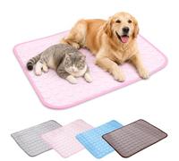 Genérico Outdoor Cooling Mat For Dogs Ice Silk, Dog Cooling Mat Indoor for Indoor, Outdoor & Car Use, Washable, Non-Slip Gel Pet Cool Pad for Dogs In Hot Summer for Kennel Home Travel (Pink, L)