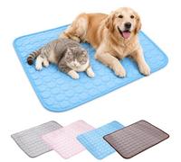 Genérico Outdoor Cooling Mat For Dogs Ice Silk, Dog Cooling Mat Indoor for Indoor, Outdoor & Car Use, Washable, Non-Slip Gel Pet Cool Pad for Dogs In Hot Summer for Kennel Home Travel (Blue, S)