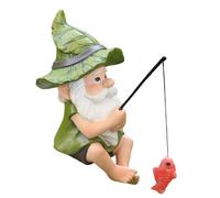Genérico Outdoor Dwarf Figurine - Fishing GNOME Decor Resin 5.5x8x10.5cm, Cute Koi Accent Piece | Weatherproof Garden Ornament, Patio Lawn Yard Display, Indoor Living Room Bedroom Decoration Setup