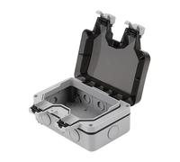 Genérico Outdoor Electrical Box, IP66 Waterproof, Gray, Multiple Outlets, Garden, Garage, Patio