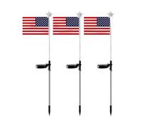 Genérico Outdoor Garden Lights - Solar American Flag, LED Landscape Stakes, Patriotic Decoration, USA Yard Lamps | Multi Color Changing, 4th Of July American Flag Lights For Lawn Patio Porch Walkway