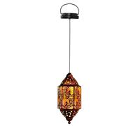 Genérico Outdoor Garden Lights - Waterproof Lantern Lamp Solar Powered Hanging Pendant Lights Wrought Iron Hollow Angel Moon Garden Lantern Outdoor Solar Light