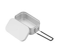 Genérico Outdoor Lunch Box, Food Container, 11.54x3.74x2.6in or 12.99x5.28x2.95in Lightweight Aluminum Build with Lid Portable Cooking Set, Camping Tableware for Hiking, Picnics, Home and School