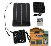 Generico Outdoor Solar Fan, Ventilation Kit, 10.63x6.89x0.12 inches Portable Quiet, Solar Powered Exhaust, Powerful Air Cooling System for Chicken Coop Greenhouse Tent, Camping Hiking