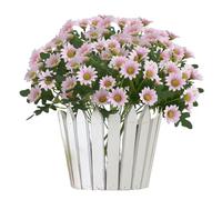 Genérico Outdoor Sunset Mums Foliage, Artificial Outdoor Sunset Mums Flowers - UV Resistant, Waterproof, Windproof (5Pack,Pink)