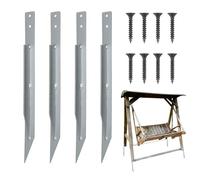 Generico Outdoor Swing Anchors, Heavy-Duty Earth Ground Anchors for Camping Tent, Strong Tent Nails Accessories for Arch, Playhouse, Play Tower (4 Pack, Black)