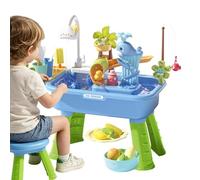 Genérico Outdoor Water Table,Summer Fishing Toy - 21.26x11.42x20.87 Inches Kitchen Play Sink Toys - For Boys Girls Backyard Patio Beach Camping Daycare Home Playroom Holiday Birthday
