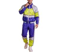 Genérico Outfit Años 80 y 90 para Hombres y Mujeres Fiesta TemáTica Años 80 Chándal Retro Chaqueta y Pantalón Disfraz de Disco Vintage Ropa Años 90 Outfit de Mal Gusto para Parejas para Carnaval