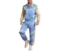 Genérico Outfit Años 80 y 90 para Hombres y Mujeres Fiesta TemáTica Años 80 Chándal Retro Chaqueta y Pantalón Disfraz de Disco Vintage Ropa Años 90 Outfit de Mal Gusto para Parejas para Carnaval