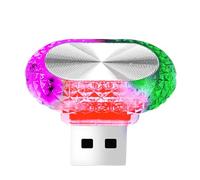 Genérico Oval USB LED Light Car Decor - Angel Eye Ambient Light | Seven Color Wireless Night Lights For Car Interior Home Roof, Soft LED Mood Lighting Decoration