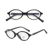 Genérico Oval Vintage Gafas de Seguridad para Pantallas, decoración redonda Retro de ovaladas, Gafas de lectura fotocromáticas antiluz azul(Negro,2.0x)